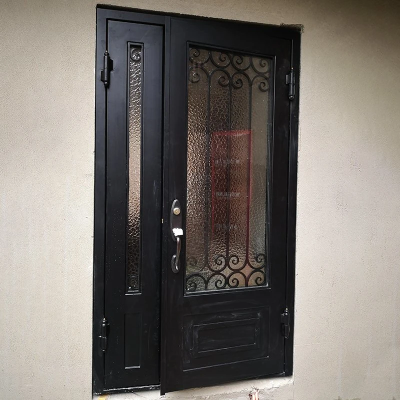 Chinese Supplier Customizes Metal French Double Wrought Iron Door Steel Door for Us Customer