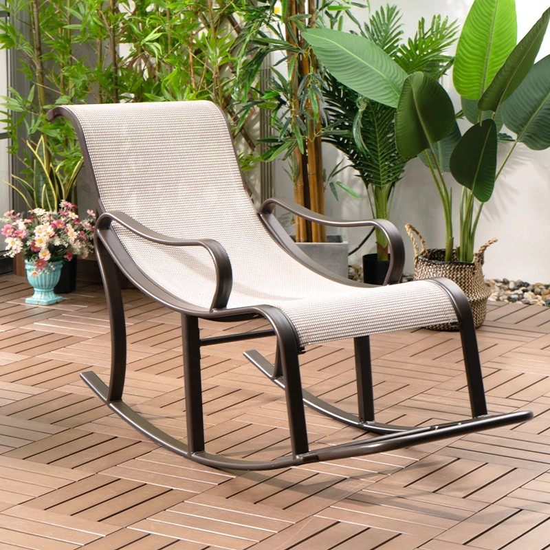 Vangarden Sling Metal Modern Outdoor Garden Rocking Chair