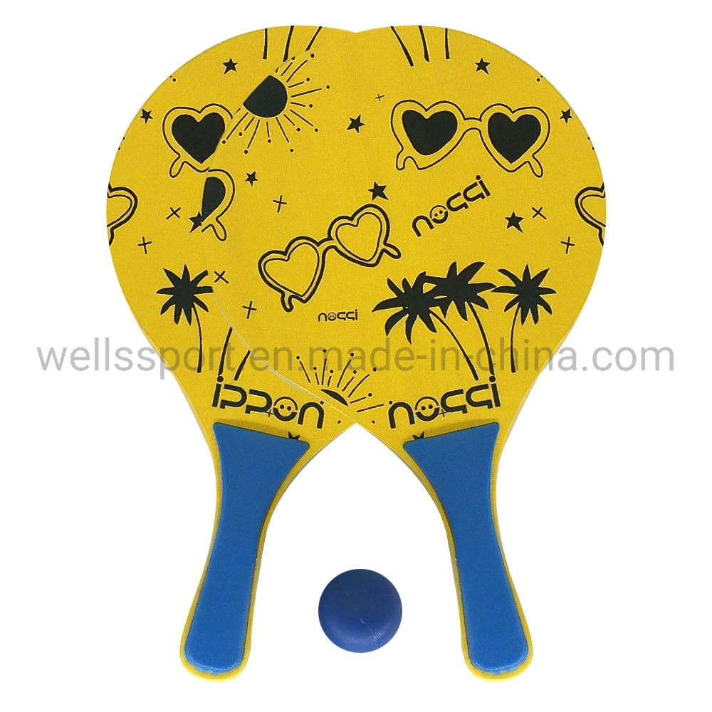 FSC 100% Poplar Wood Certified Custom Beach Tennis Racket Ball Paddle Set