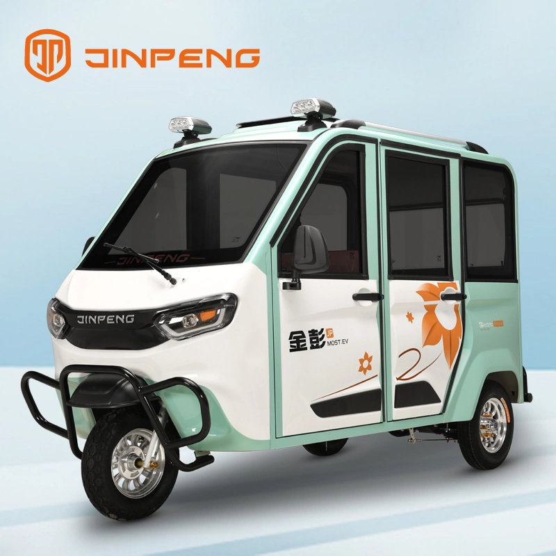 Торговая марка Jinpeng Cx стиле и полностью закрытом каюта 3-местный электрические трехколесные мотоциклы для женщин на заводе пассажира 3 колеса 60V 1000W