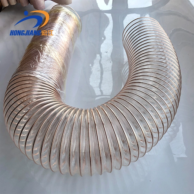 50 63 65 mm 75 100 102 110 125 150 200 300 400 500 600 mm de acero espiral de alambre de cobre de polvo de aire de poliuretano flexible de conductos de aire PU