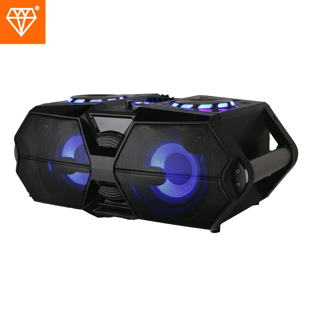 Fábrica Dual 6 Pulgadas Profesional Exterior Audio Activo LED Disco DJ Portátil Inalámbrico Bt Party Box