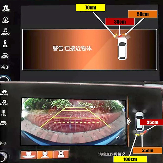 OE Sensor de Estacionamento Dianteiro e Traseiro com 8 Sensores, Tela Original, Buzzer e Câmera para Honda Radar.