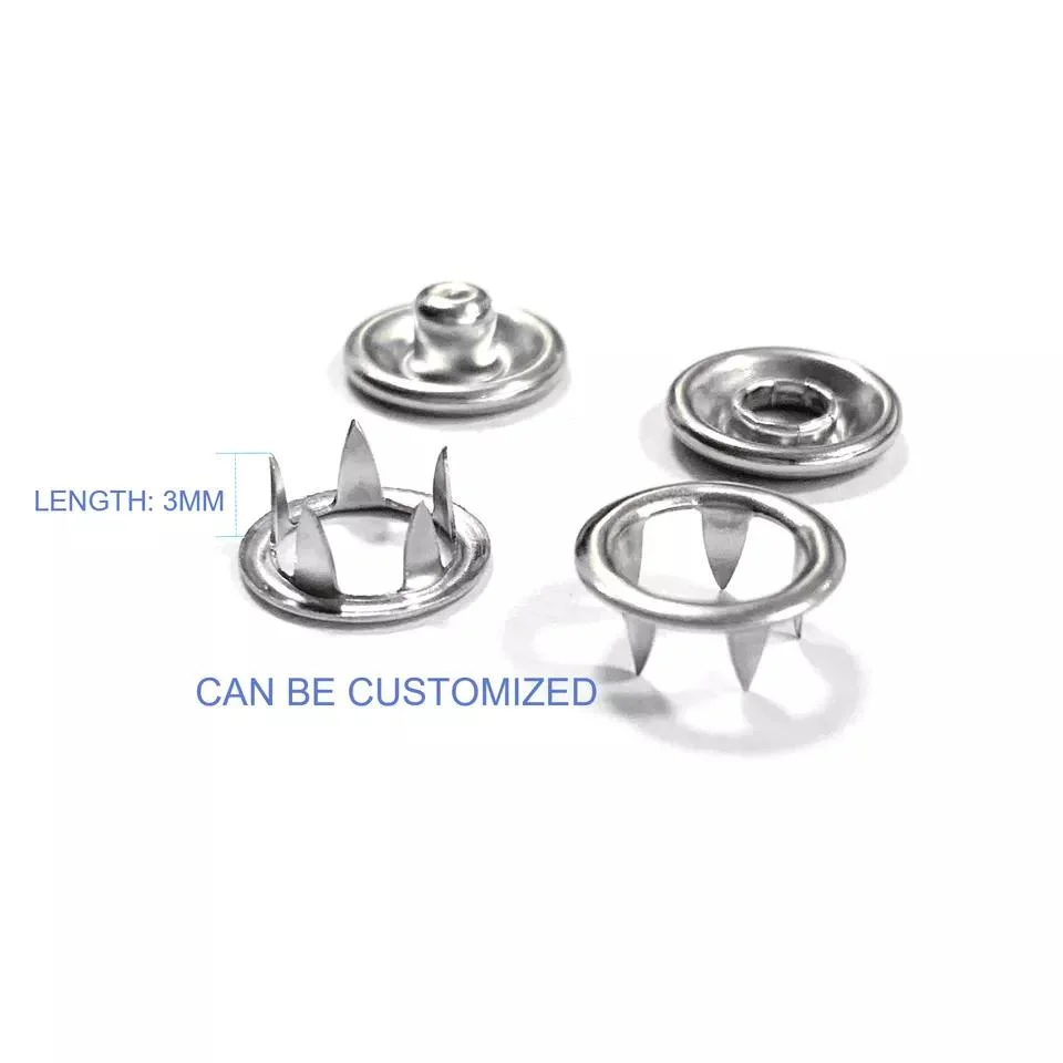 Clothes Custom Metal Cap Press Ring Five Claw Pearl Prong Snap Button