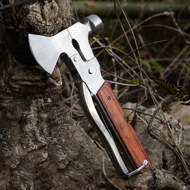 Hunting Multifunctional Axe Rescue Camping Artillery Fire Rescue Hammer Tactical Axes Wood Handle Dropshipping