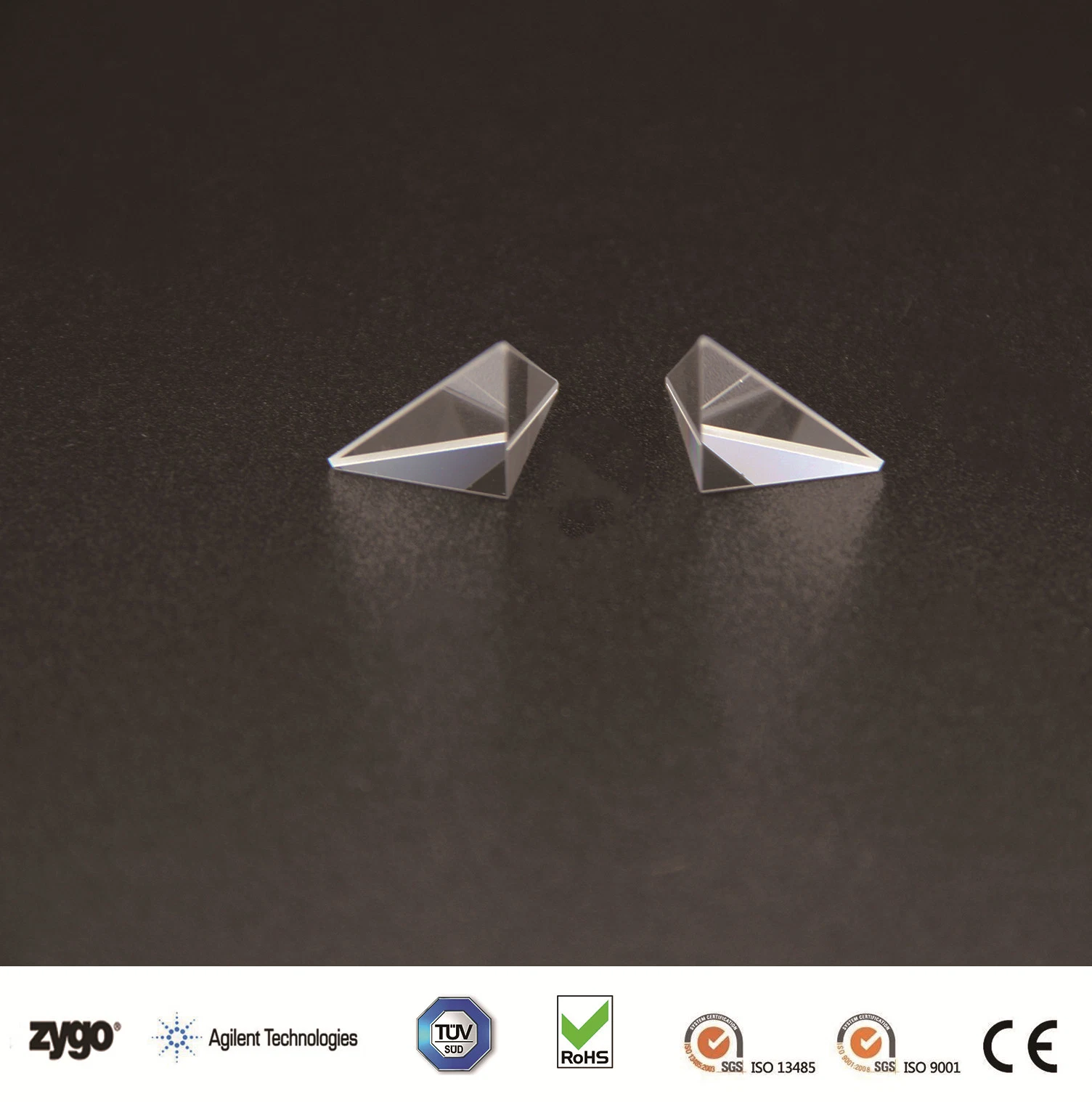 Customized Optical Prism (UVFS Cutted Prism 26X25mm With Hole Diameter 4mm)