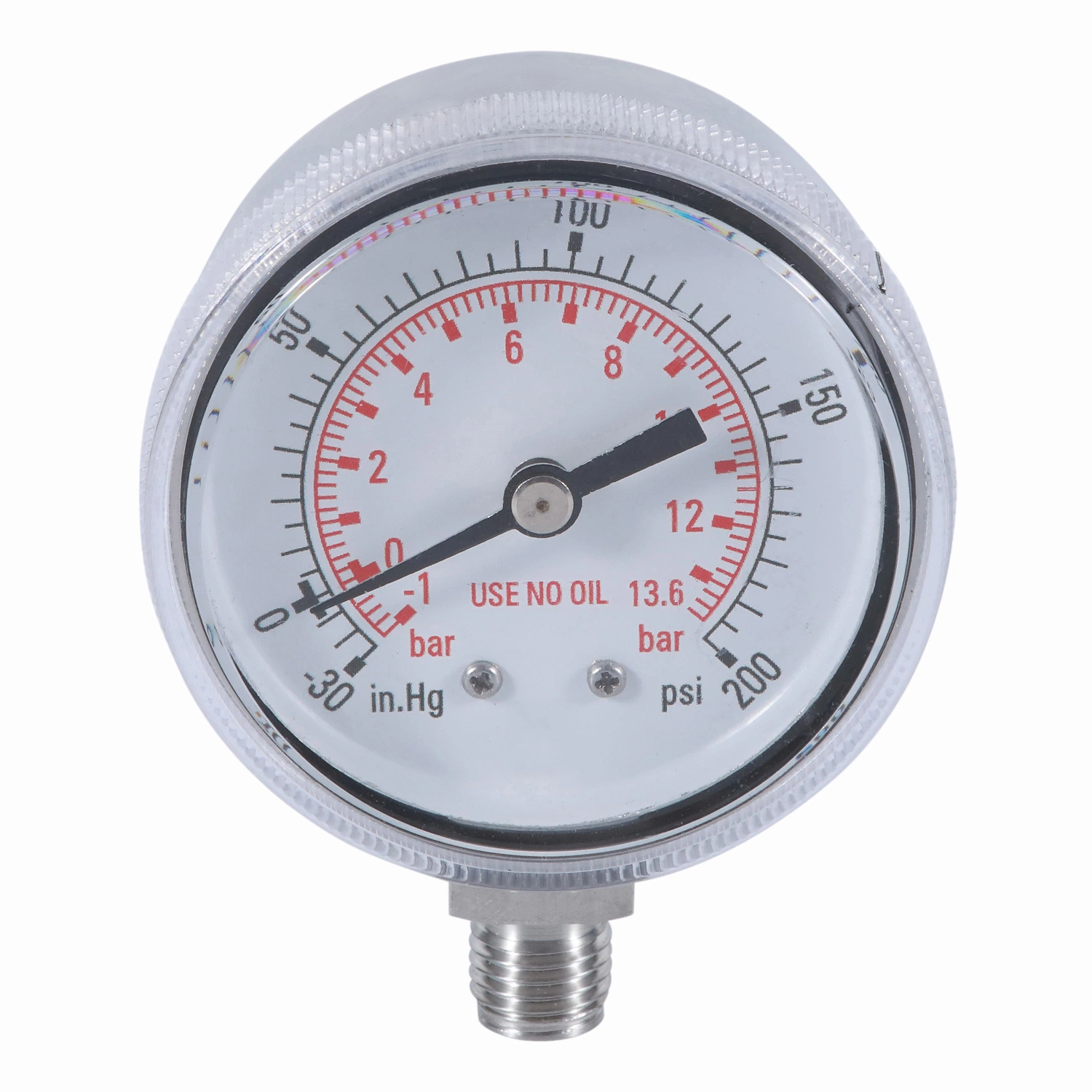 UL-zertifiziertes Sauerstoff-/Stickstoffmanometer für UHP-Druckgasregler