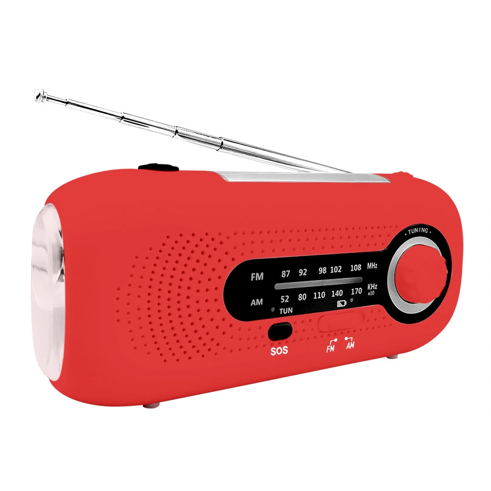 OEM Portable Rechargeable Emergency Solar Hand Crank 2000mAh Wb Noaa Radio with Phone Charger and LED Torch FM Radio