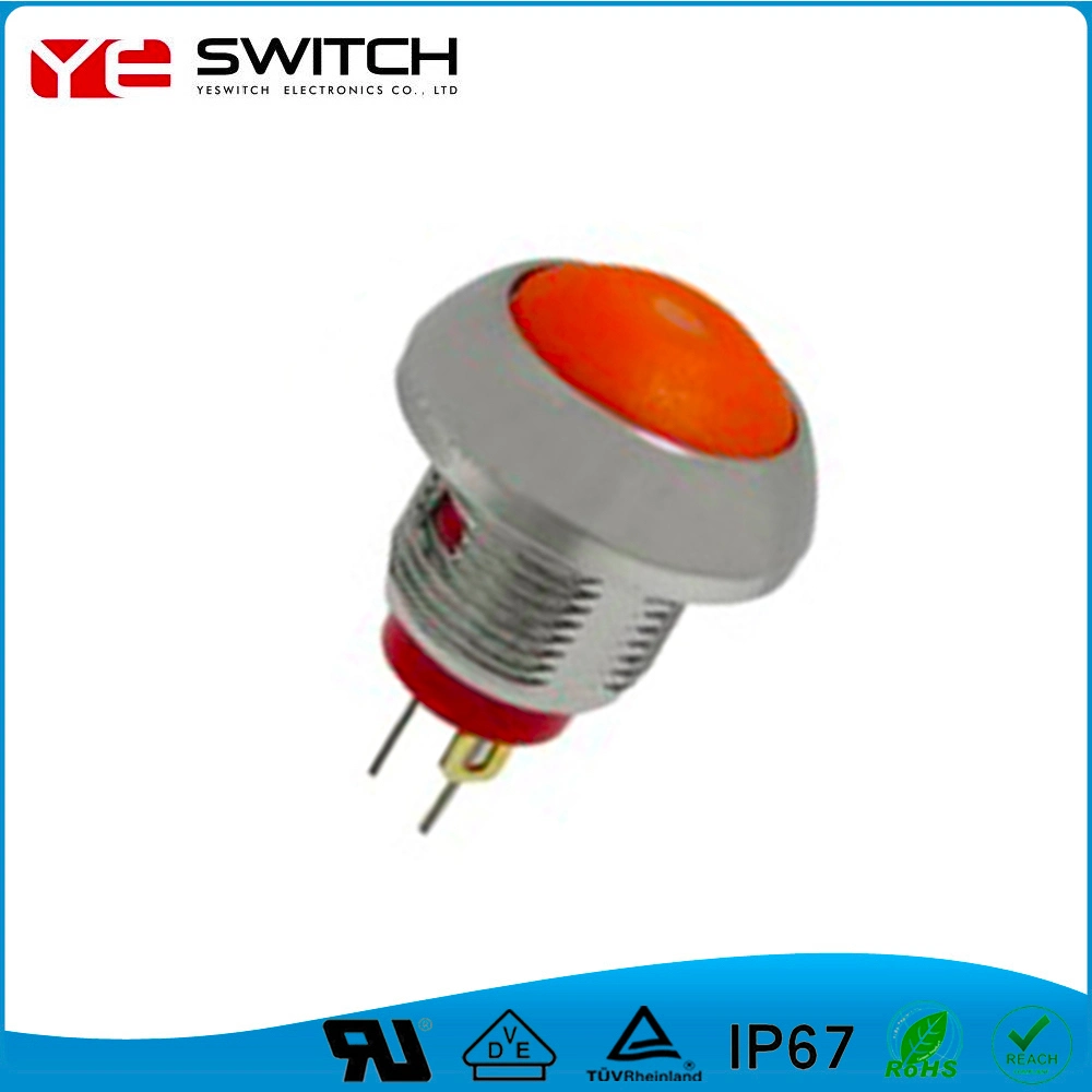 Sub-Miniature Pushbutton Switch LED IP67 with Wire 12mm Push Button Switch