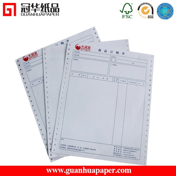 Custom 2 Part 9.5X11 Inch Computer Continuous Form Bill Printer NCR Blank Carbonless Copy Paper