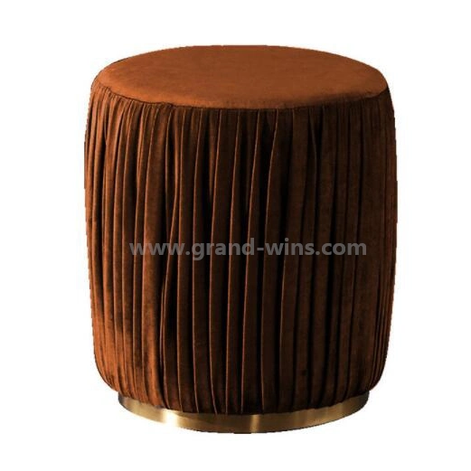 La salle de séjour tabouret bleu élégant en acier inoxydable de luxe Gold Hotel pouf pouf