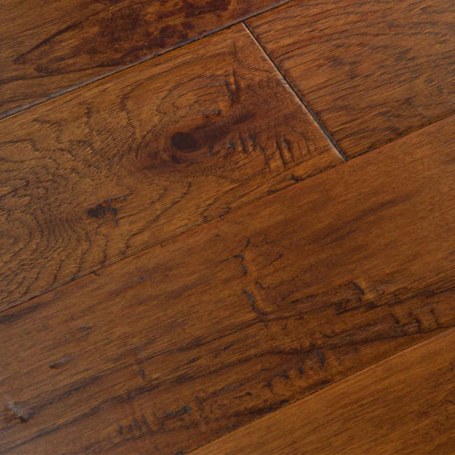 Multi-Layers Hand-Scraped Engineered Hickory Abcd Grade UV Lacquer Hickory Wood Engineered Floor