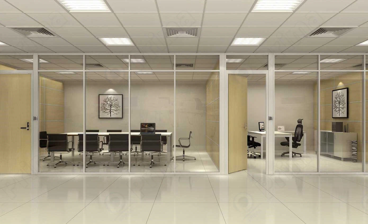 Foshan Fabrik Glaswand Die Neueste Office-Partition Glas Offical Trennwand