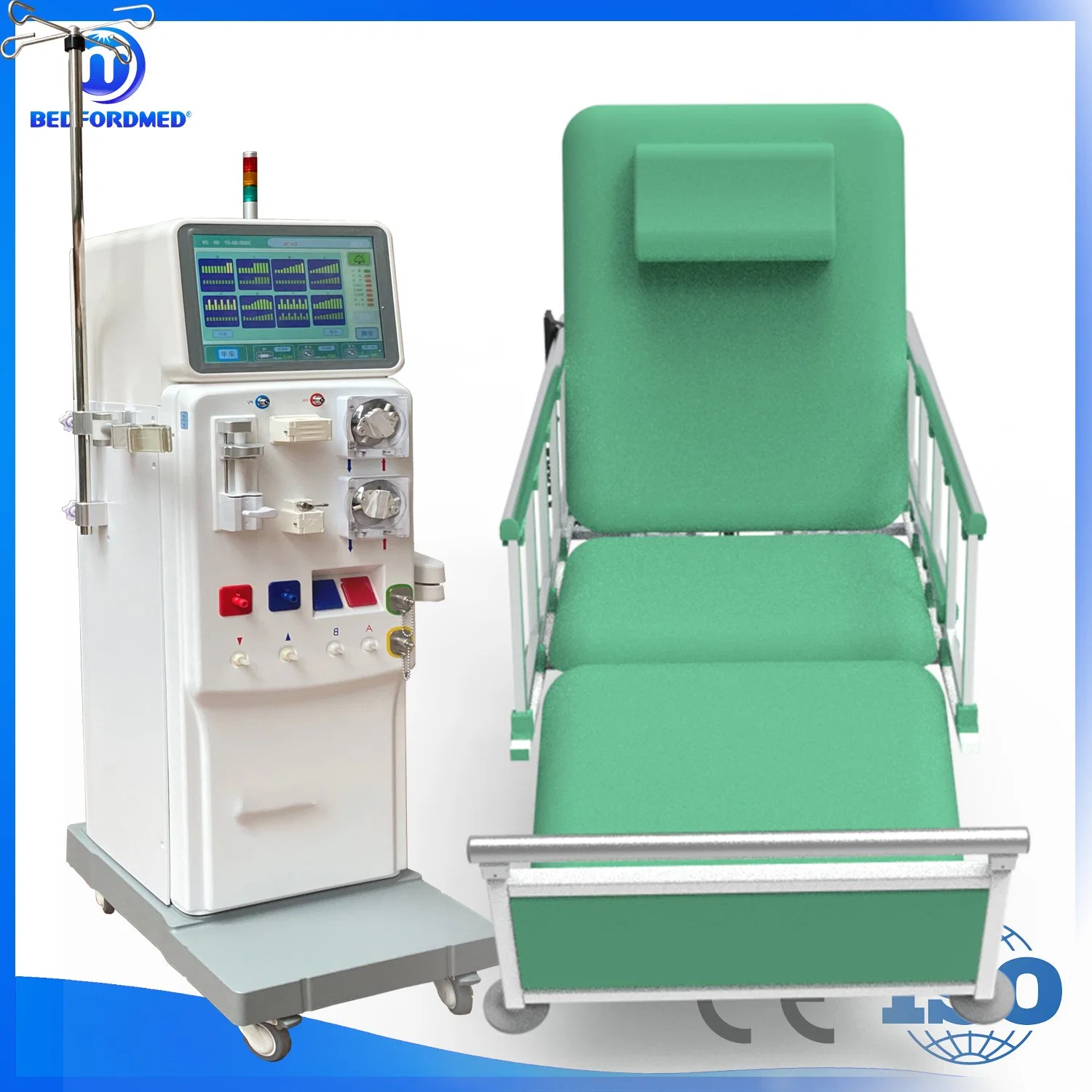 Chaise de dialyse électrique médicale lit de don de sang d'hémodialyse avec élevé Qualité Me380