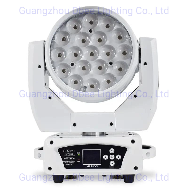 PRO DJ Stage Light Zoom Aura 19PCS 15W LED Moving Head Light Aura Wash Beam Zoom Moving Head White Color