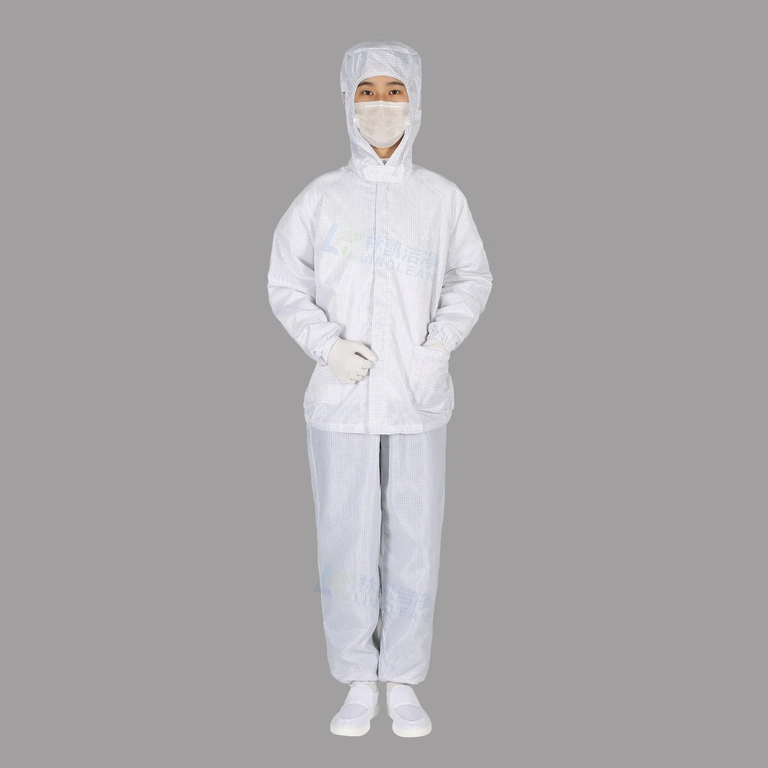 5mm Grid Reusable Anti-Static Dust-Free Workshop Work Clothes Cleanroom ESD Garments