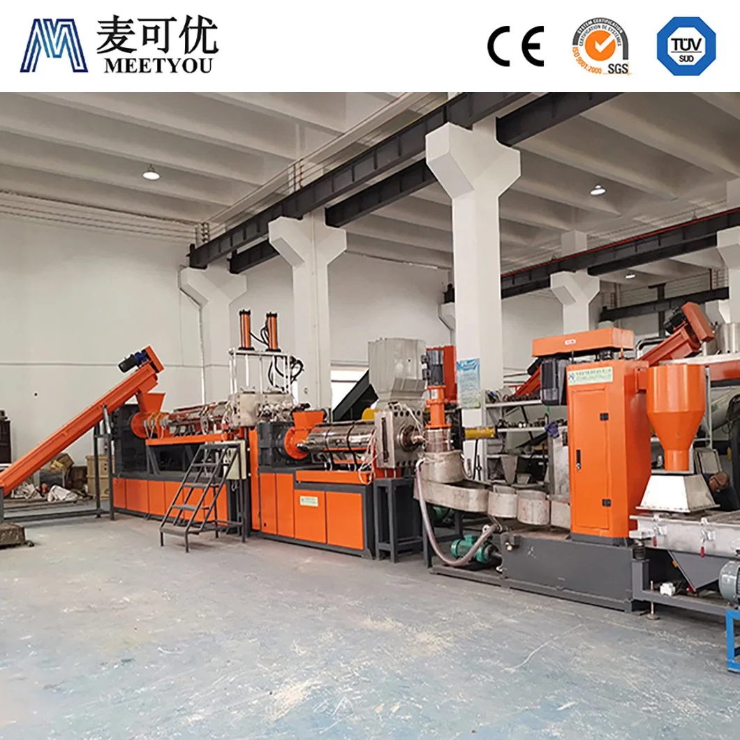 Meetyou Machinery Waste Plastic PE PP Pelletizing Granulator Machine Supplier Fast Hydraulic Screen Changing System China PE Granulating Machine Wholesale/Supplier