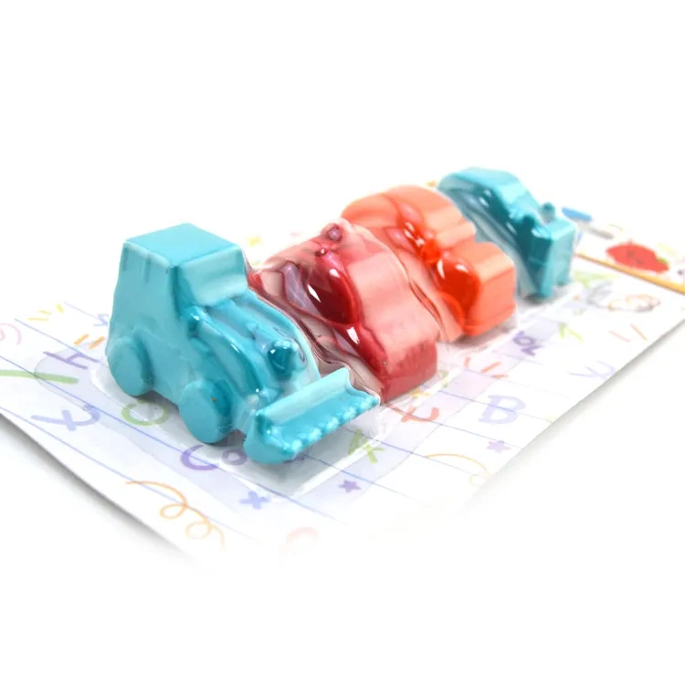 Flexcils 3D Mini Car Shape Crayon Shape 4 Colors Blister Card Combination Crayons 3D for Children