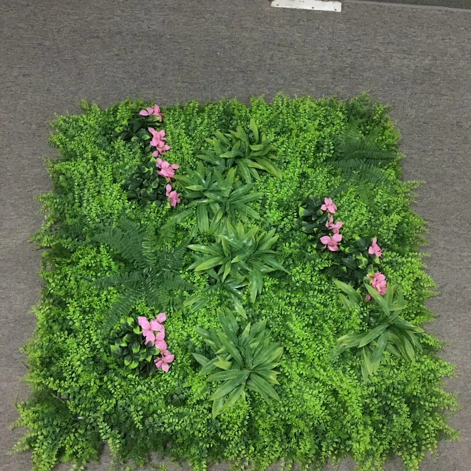 1m'herbe verte de panneaux décoratifs en plein air extérieur anti-UV artificiel de l'herbe Panneau mural