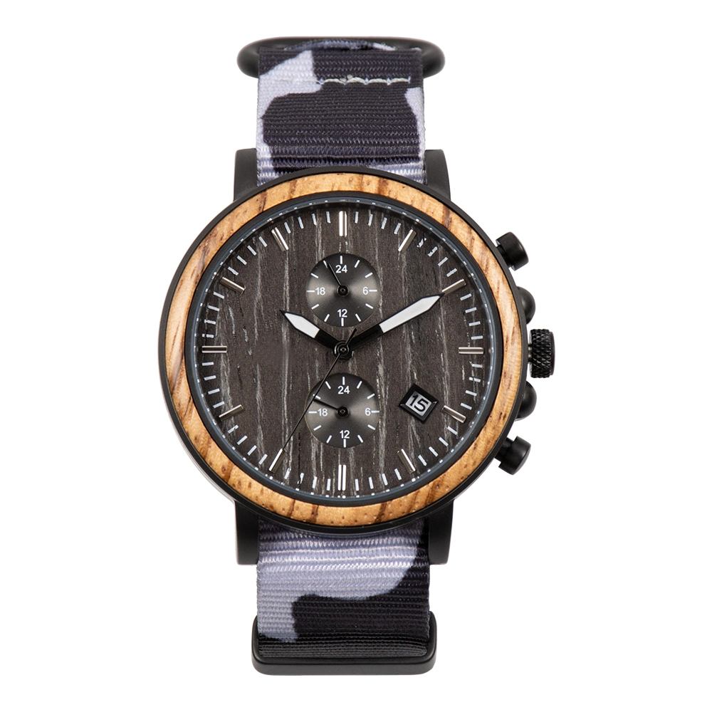 O logotipo personalizado Assista Madeira relógio de pulso de madeira em aço inoxidável