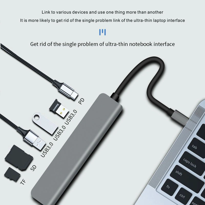 7 in 1 SD USB Type-C Hub MacBook Converter Multiplexer with HDMI Input