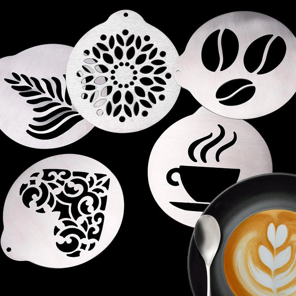 Factory Price Supplier China Stainless Steel Santa Face Cake Coffee Cup Pull Flower Template Mold Stencil