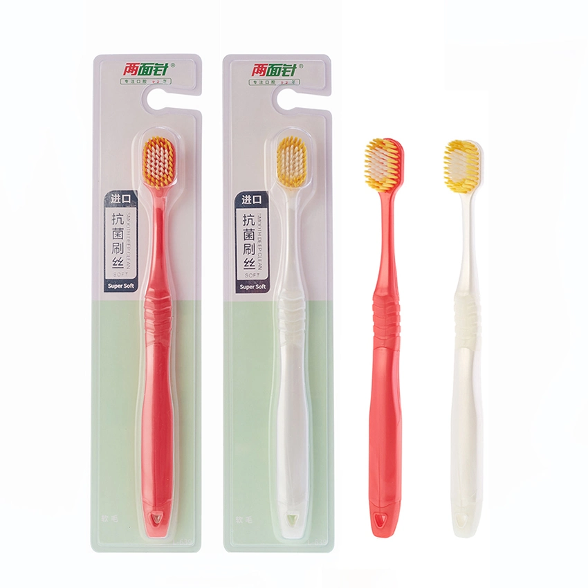 Wholesale Custom Logo Wide Head Micro Nano Gold Bristle Plastic Manual Adult Toothbrush