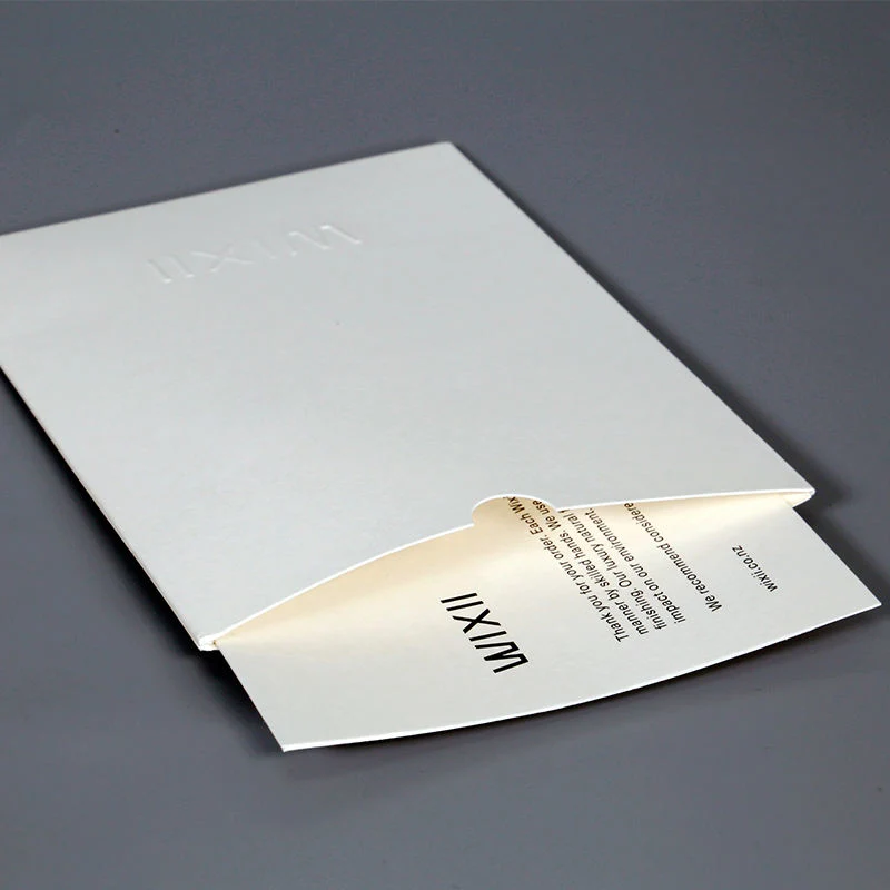 Embossed Logo Matt White Texture Paper Custom Envelopes with Thank You Card for Fashion Brand