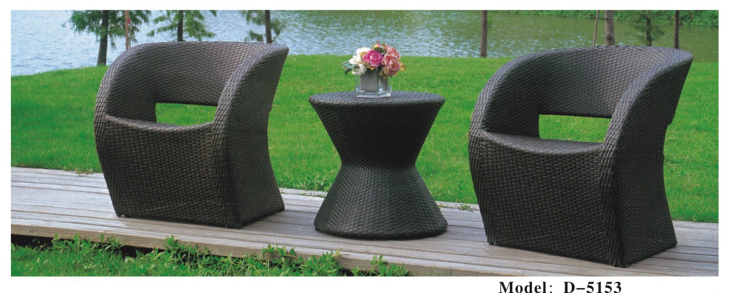 Melhor escolha produzir 3 Pátio peça de mobiliário de exterior apresenta cadeiras de vime e mesa de Vidro para venda