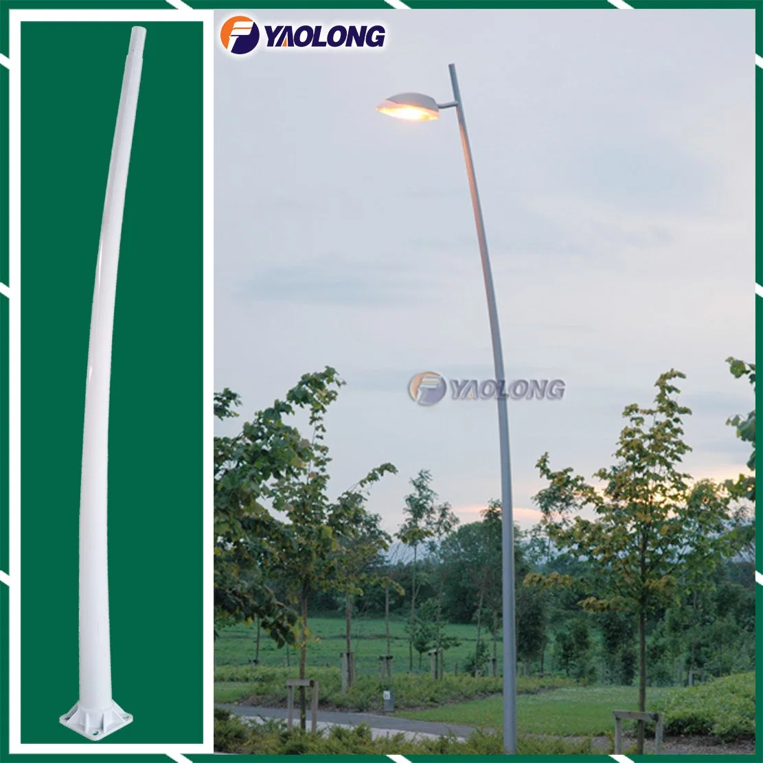 25 Feet Clear Anodized Aluminum Lighting Pole with Wind Resistance