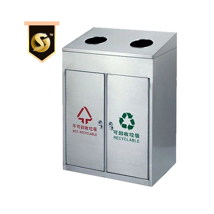 Custom Wastebin Rubbish Recycle Waste Bin Stainless Steel Trash Can