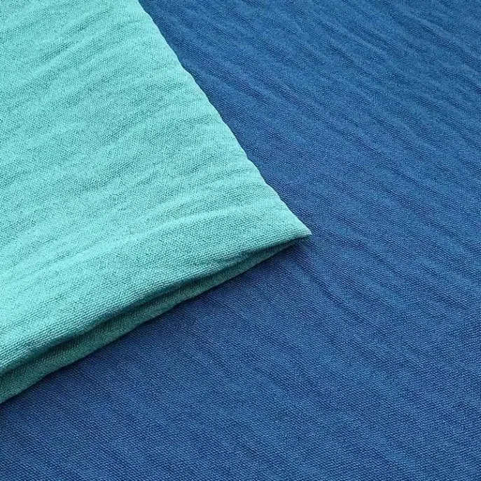 Solid Color Plain Crinkle Plain Dyed Woven Cey Fabric for Dress Shirt