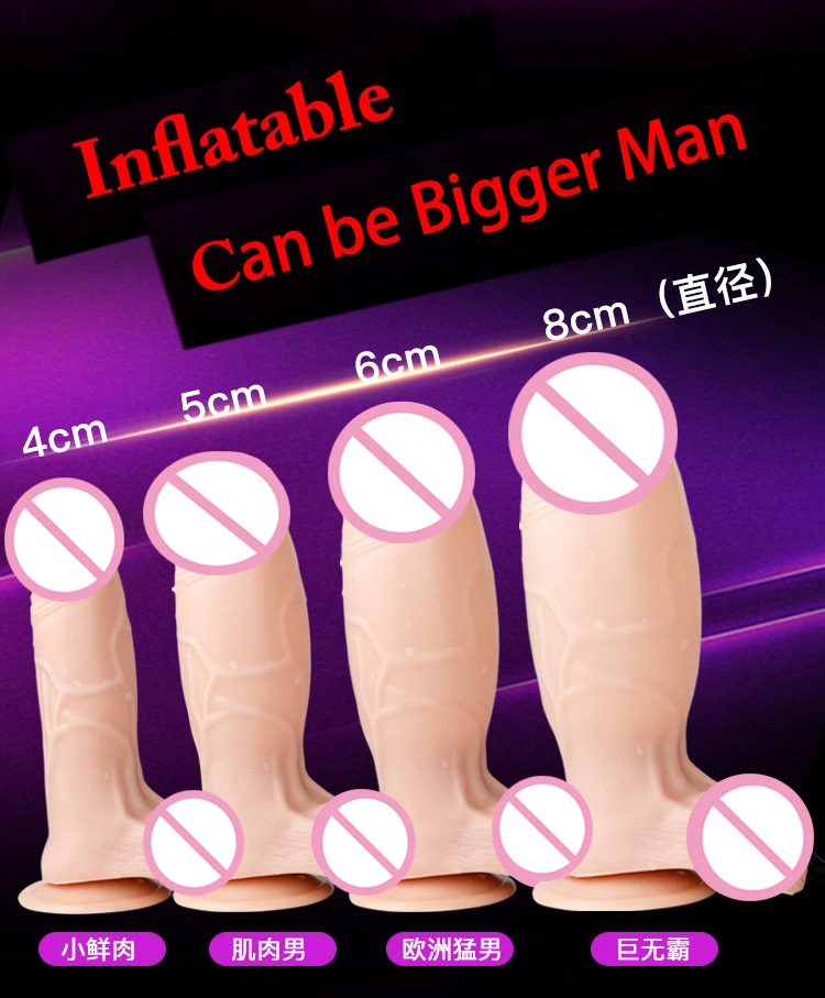 Gran bomba inflable de consolador, expansible, con ventosa, realista y suave, para el ano y el trasero, juguete sexual para mujeres adultas