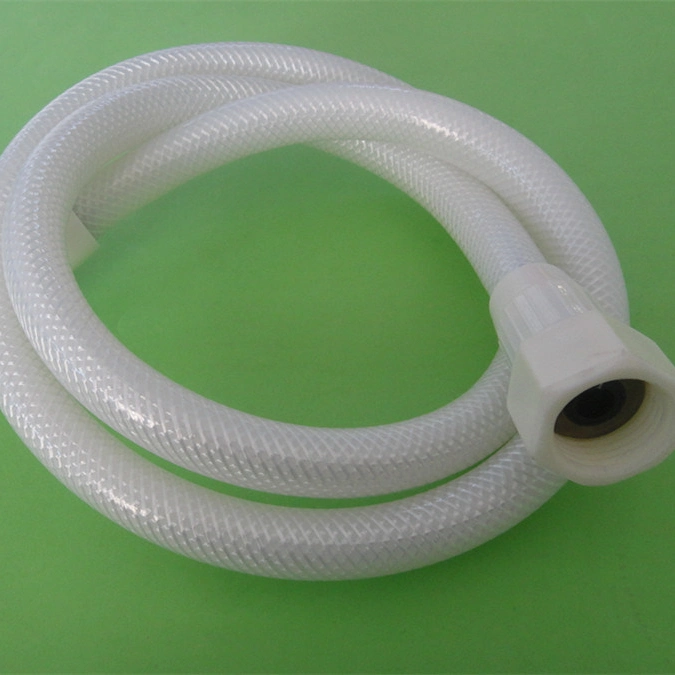 Plastic Soft White PVC Bath Shower Hose with Nut Connector