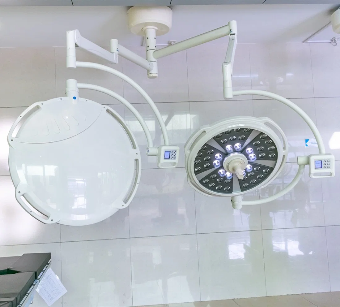 Best Selling Hospital Equipment Ceiling Mounted LED Double Head Shadowless Operating Theatre Surgery Lamp