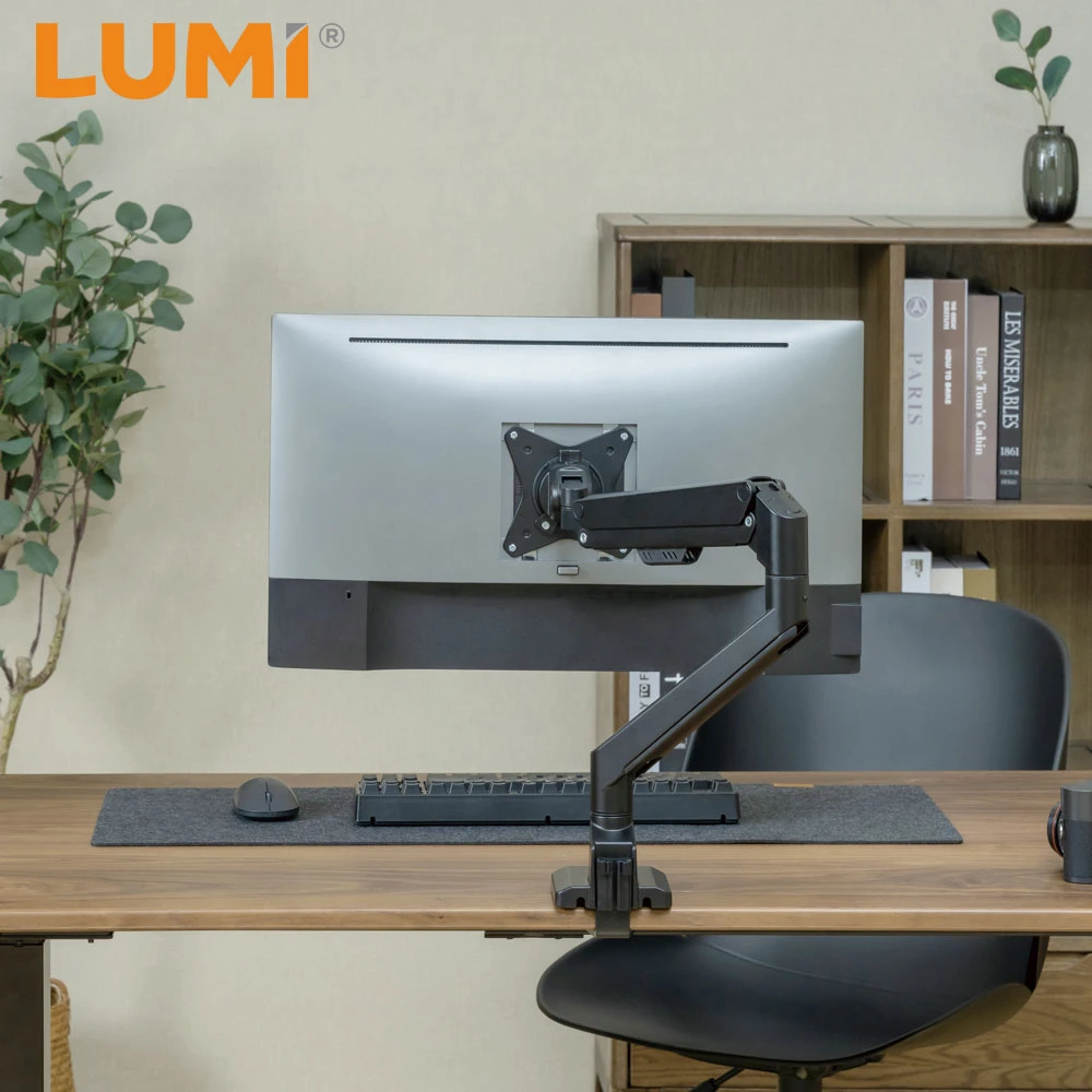 Original Factory Manufaturing Height Adjustable Aluminum PC Single Computer Stand Full Motion Monitor Mount Arm