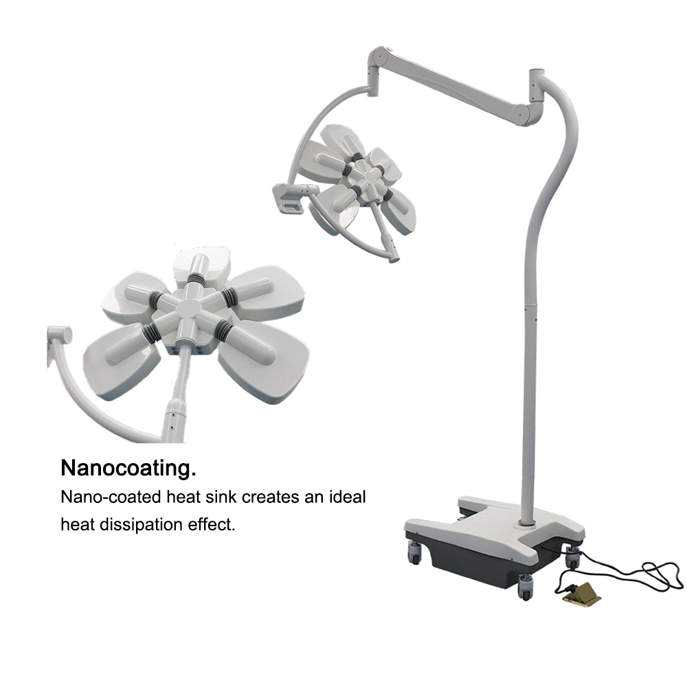 Conception portable multifonction fleur Lampe Médicale Mobile halogène à réflecteur de lumière pour la chirurgie clinique et de l'hôpital de soins dentaires