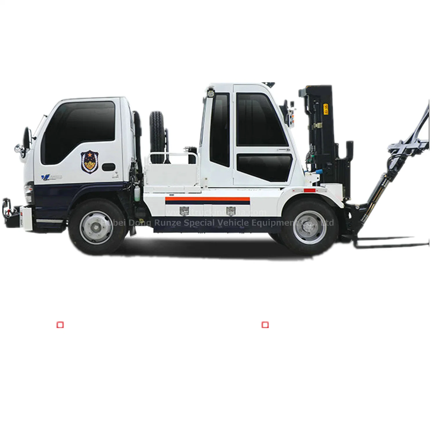 2.5ton Fork Forklift Tow Truck Lsuzu Towing 6-7ton with Front Electric Winch Rear Folding Bracket High Lifting Platform 7m