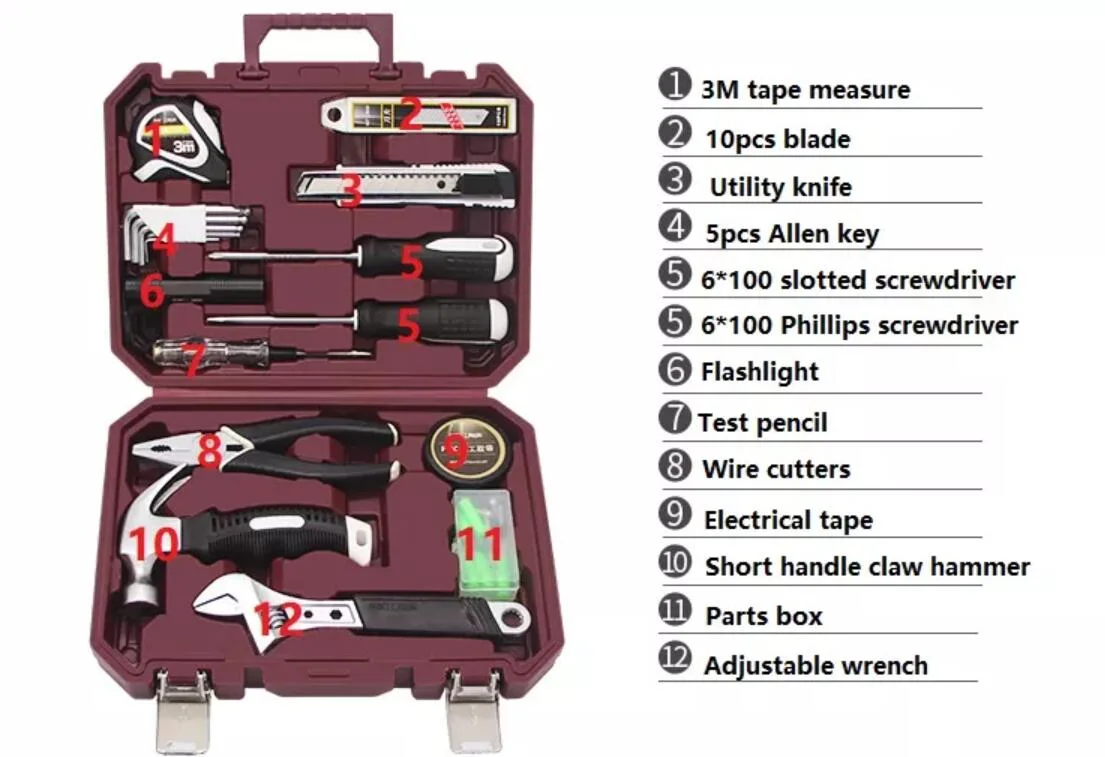 Hand Tools Set Hot Sale High quality/High cost performance Wholesale/Supplier Tool Kit Hardware Box Car Repair