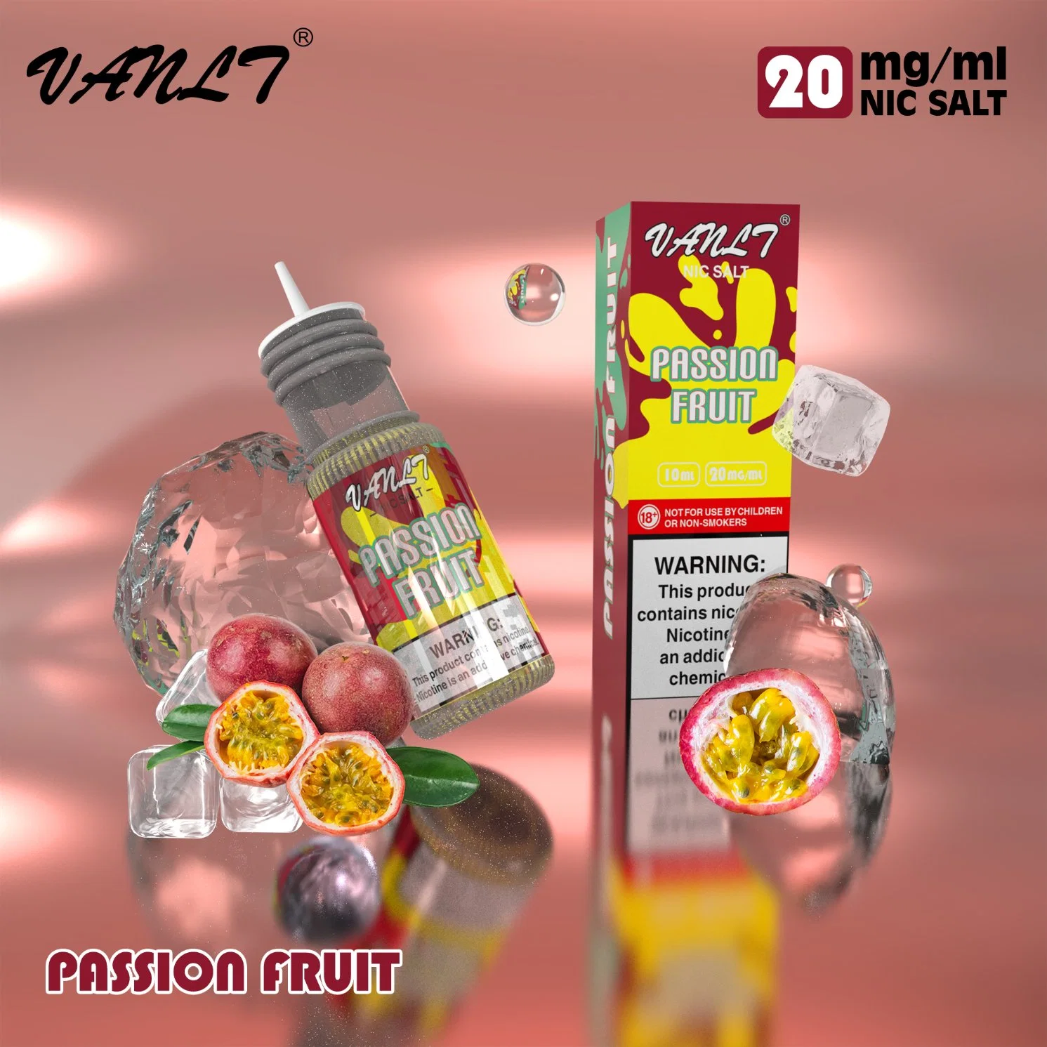 Vanlt 10ml E-Liquid 20mg Nicotine Passion Fruit OEM & ODM Synthetic Nocotine Vape Juice Good Taste Low MOQ