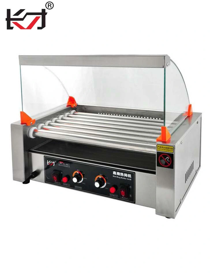 HD-11PC à haute efficacité énergétique en acier inoxydable 11 rouleaux machine professionnelle Hot Dog Rolling Grill