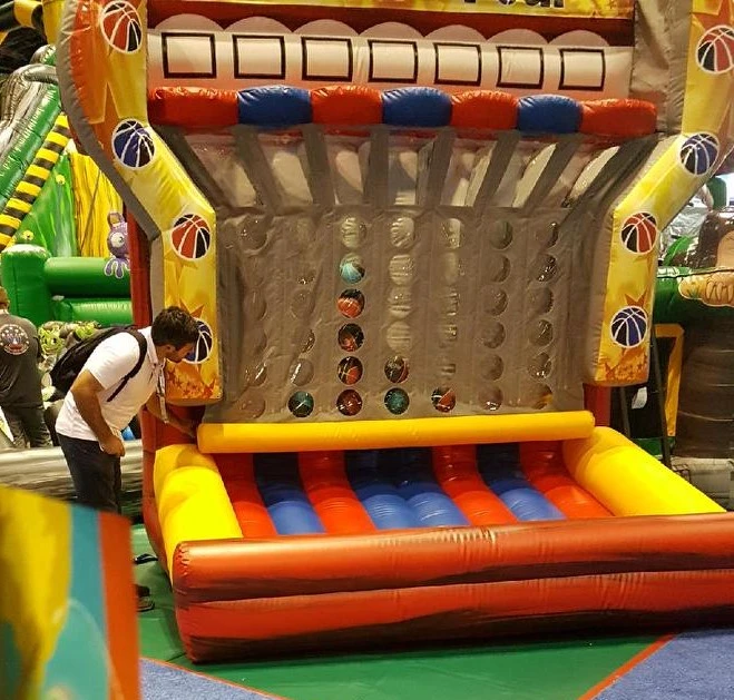 Commercial giant connect four inflatable basketball game