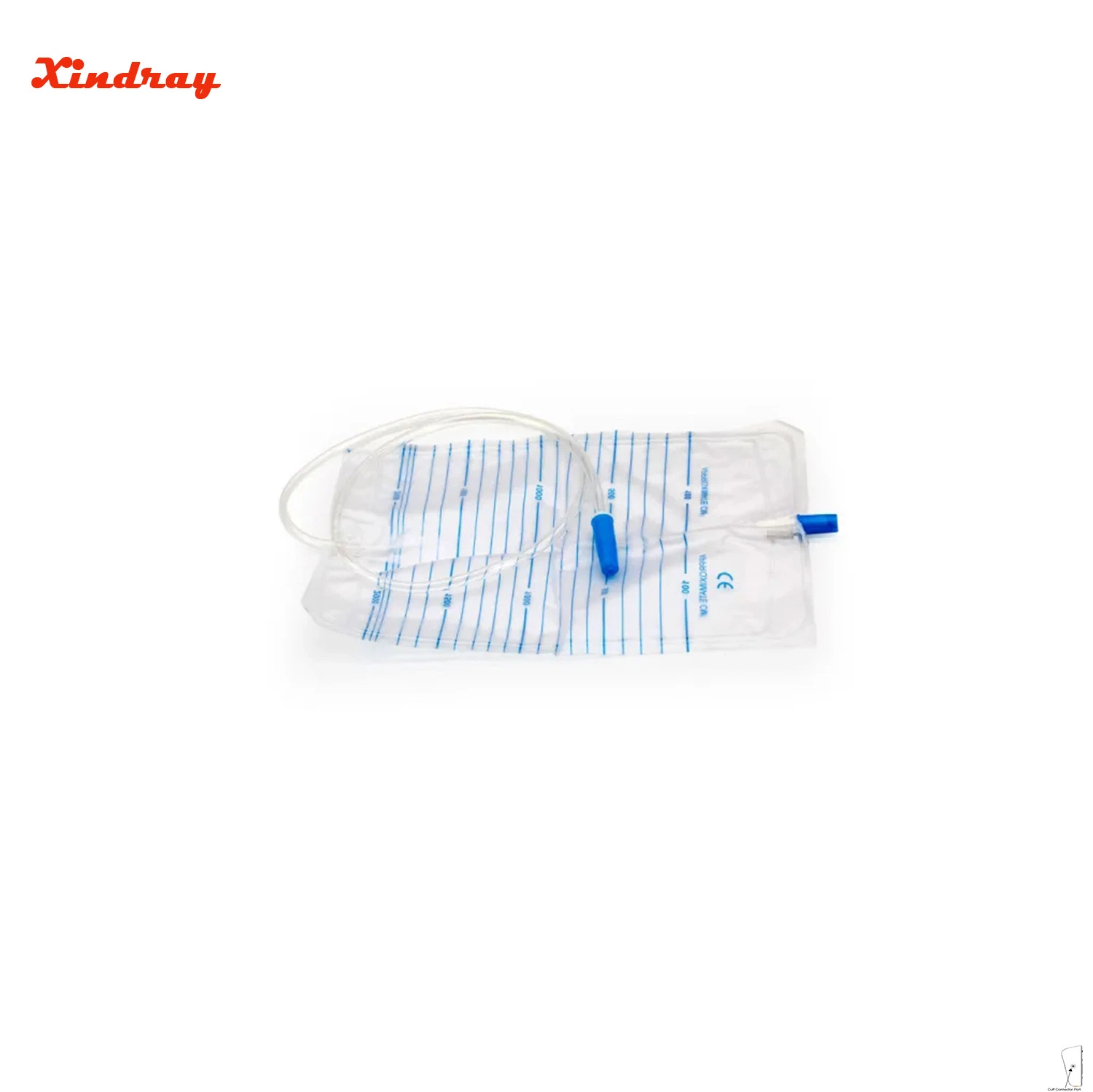 Sac de collecte d'urine jetable de type pull-Push de 2 000 ml