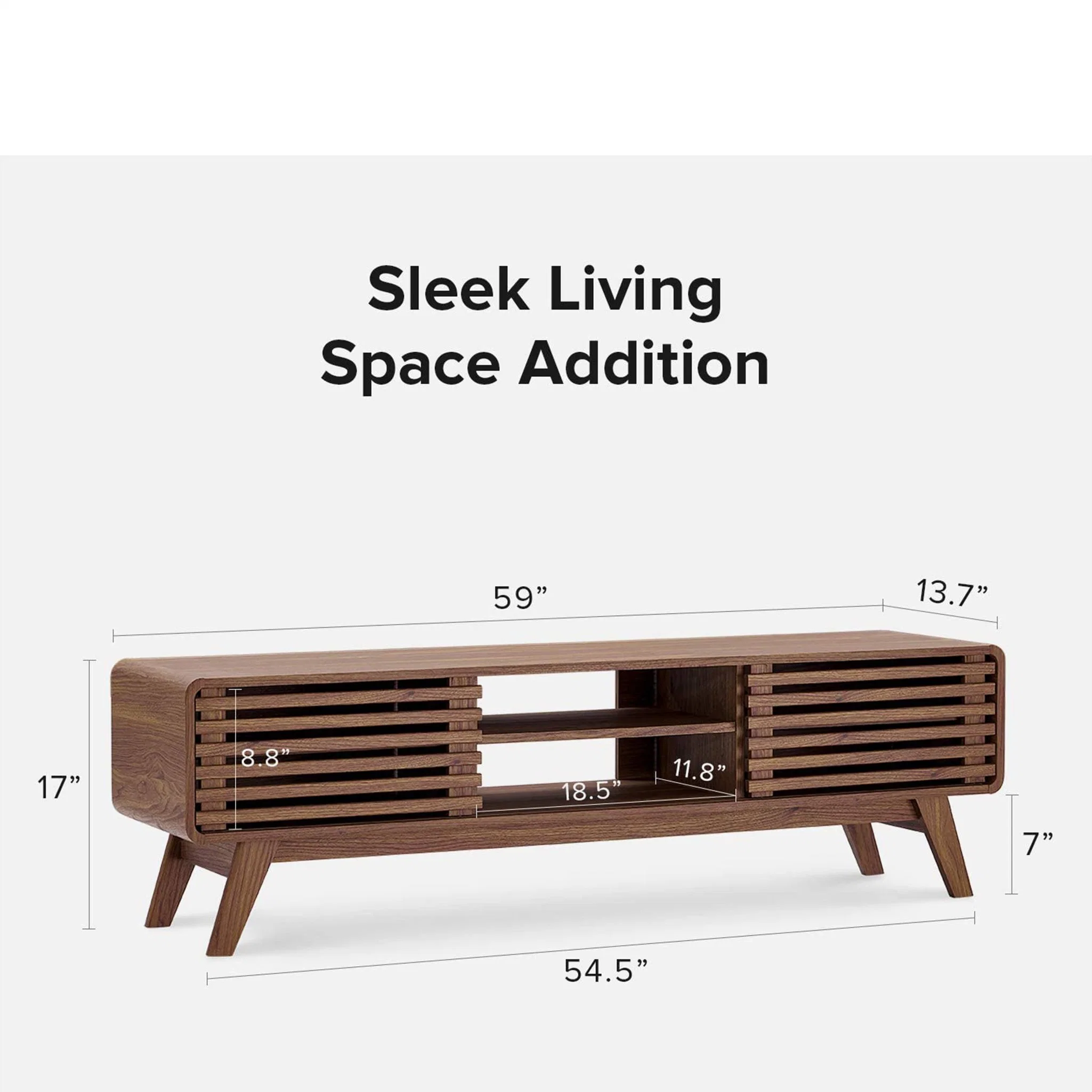 TV Media Stand, Modern Industrial, Living Room Entertainment Center, Storage Shelves and Cabinets Wood Table