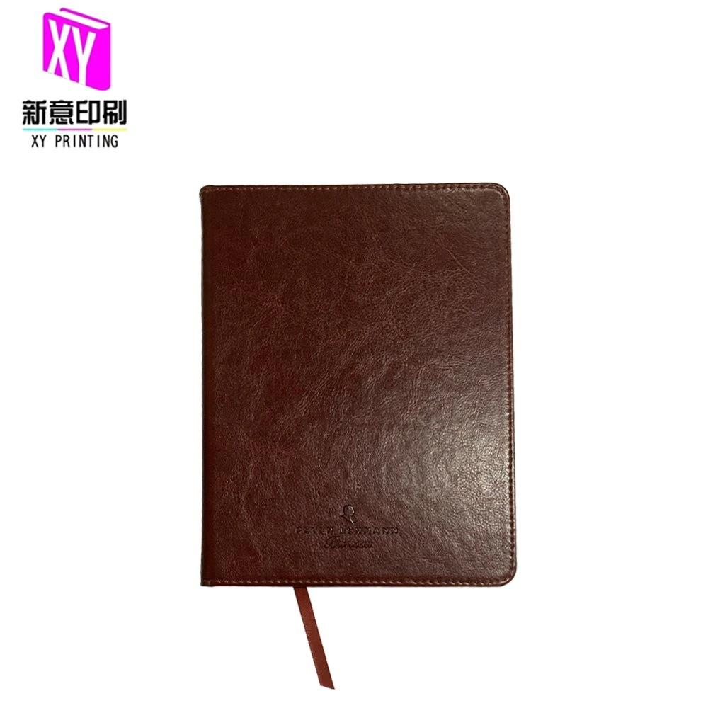 Traditional Custom Logo Notebook Planner Workbook Practice Book PU Leather Cover Brown Notebook Printing