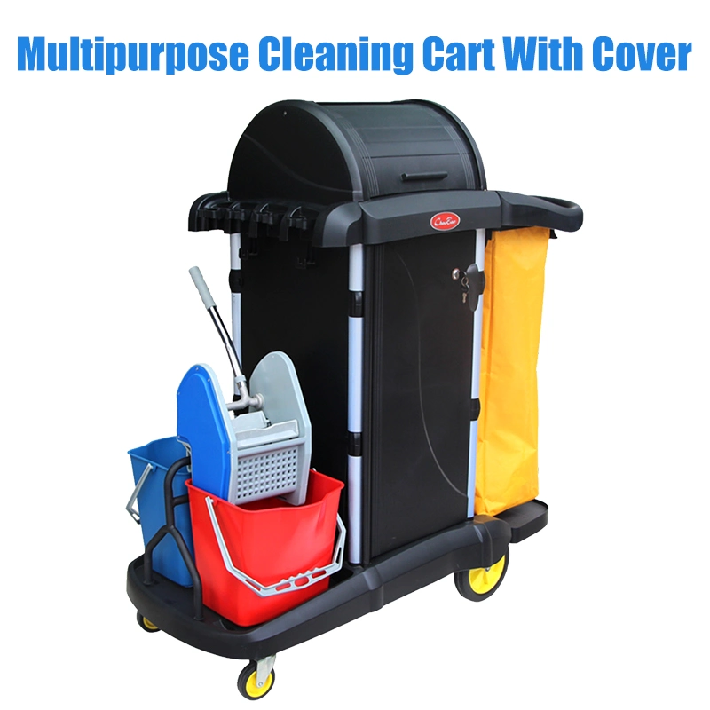 Plastic Multipurpose Restaurant Hotel Service Cleaning Trolley Cart