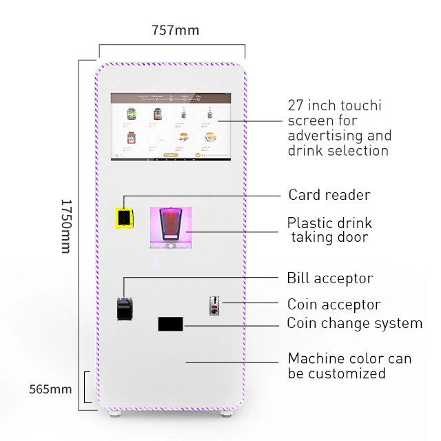 Gym Commercial Vending Machine Payment System for Stand-by Protein Shakes Machine