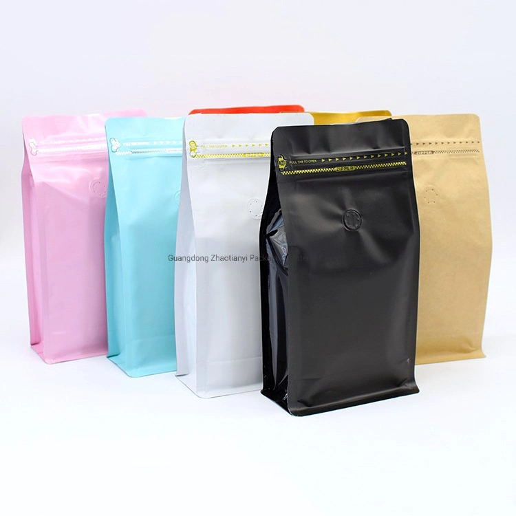 Customer Printing Flat Bottom Bean Packaging Custom Size Flat Bottom Coffee Pouch