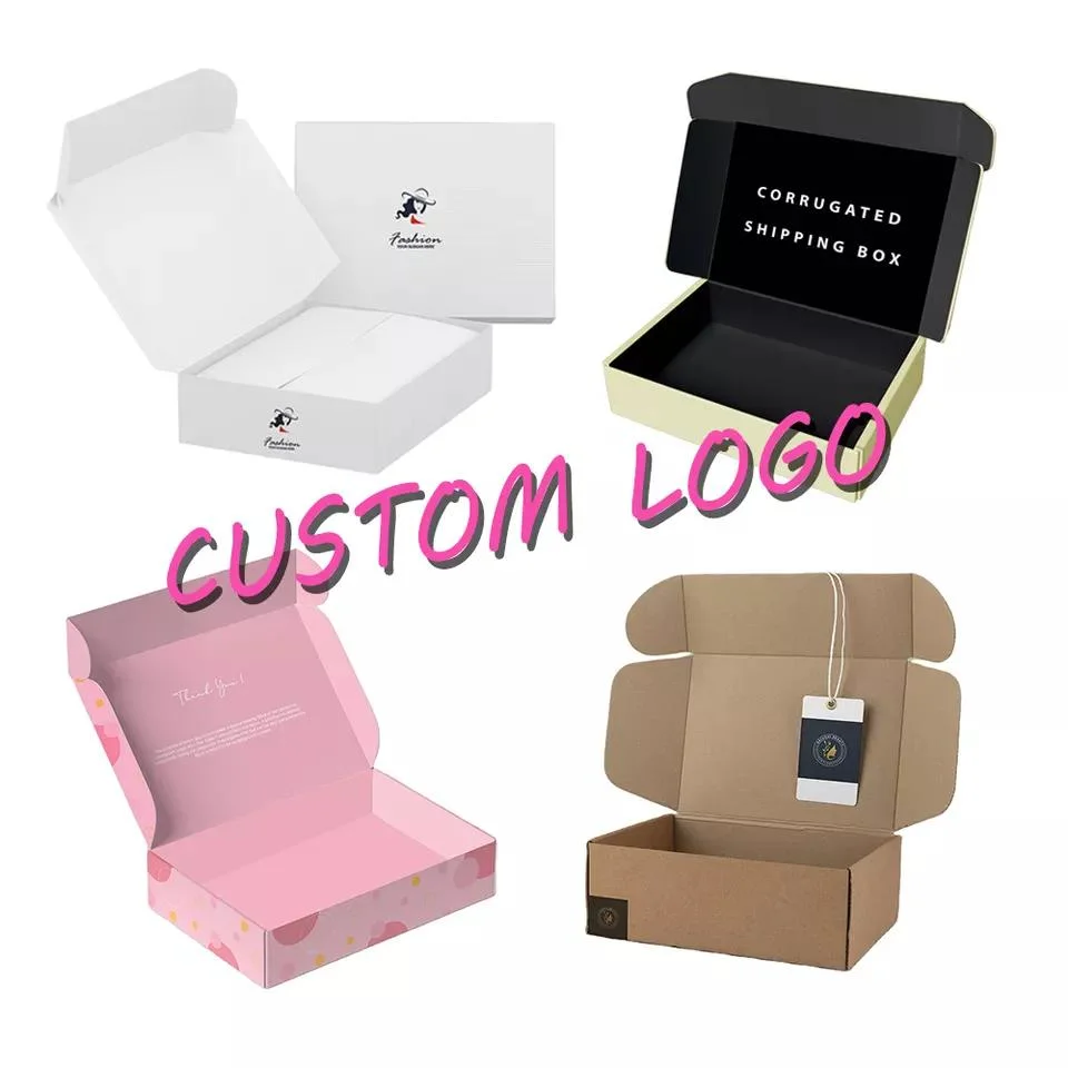 Customised Recycled Personalised Small Matte Clothes Cardboard Kraft Letter Paper Packaging Mailer Shipping Boxes with Logo