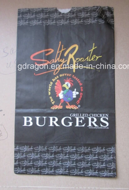 Logotipo Customzied desechables de fondo plano de Fast Food Bolsa de papel